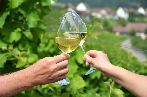 Coppia di bicchieri da vino in Svizzera — Foto Stock