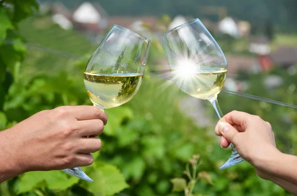 Coppia di bicchieri da vino in Svizzera — Foto Stock