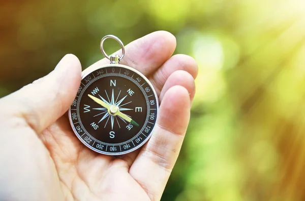 Man with Compass — Stock Photo, Image