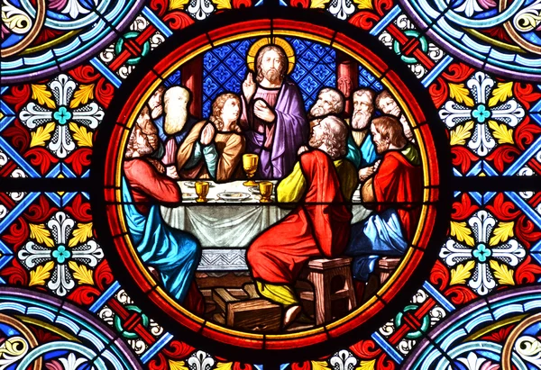 Okno w katedrze w Bazylei — Zdjęcie stockowe