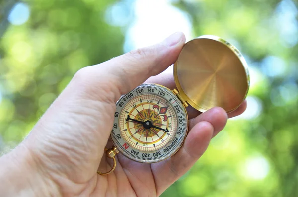 Man with Compass — Stock Photo, Image