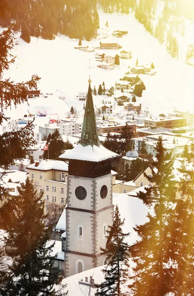 Winter Blick auf Davos — Stockfoto