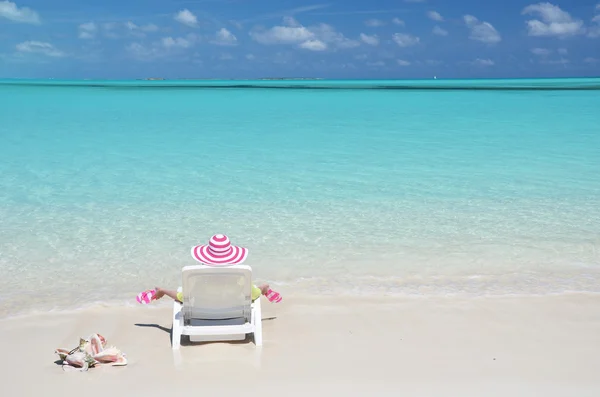 Plážovým výjevem. velké exuma, Bahamy — Stock fotografie