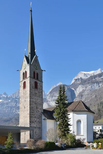 Bad Ragaz kerk in Zwitserland — Stockfoto