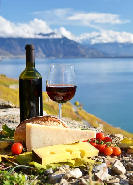 Вино и сыр в Швейцарии — стоковое фото