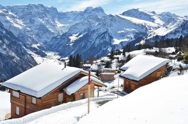 Winter in Braunwald, Zwitserland — Stockfoto