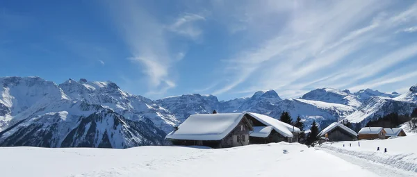 Winter in Braunwald, Schweiz — Stockfoto