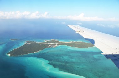 Exuma Cays havadan görünümü.