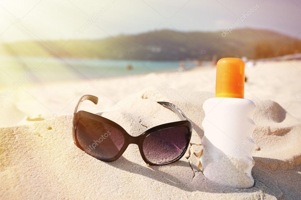 Sunglasses and protection lotion
