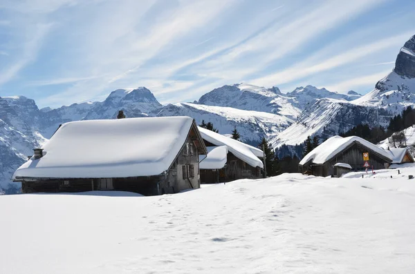 Braunwald, schweiz im winter — Stockfoto