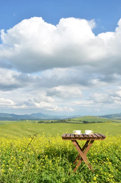 Café e cantuccini em Toscana — Fotografia de Stock