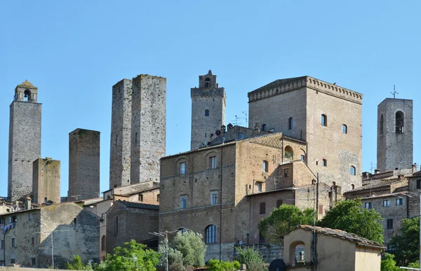 Középkori város, san Gimignano, Toszkánában — Stock Fotó