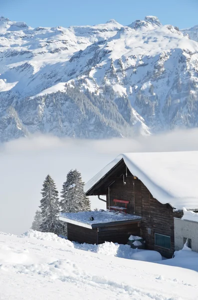 Braunwald, Suíça no inverno — Fotografia de Stock