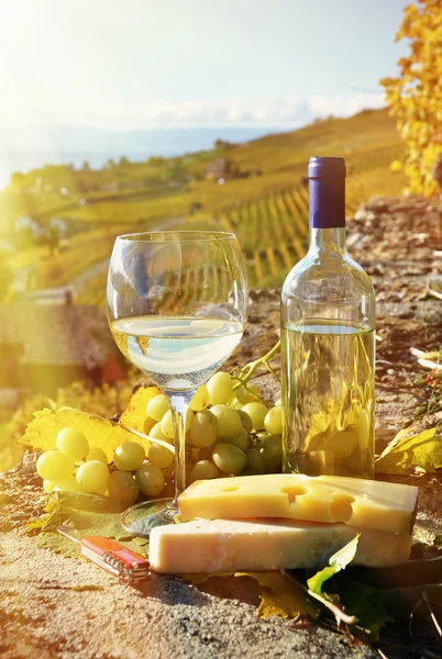 Wein, Trauben und Käse, Schweiz — Stockfoto