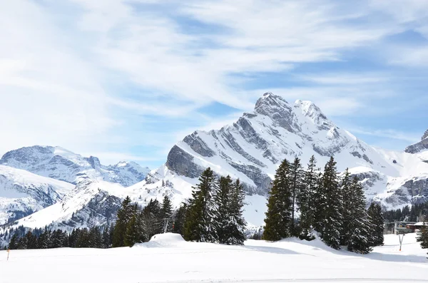 Braunwald，瑞士在冬天 — 图库照片