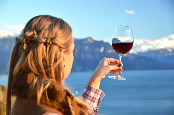 Woman with Winglass in the hand — Stock Photo, Image