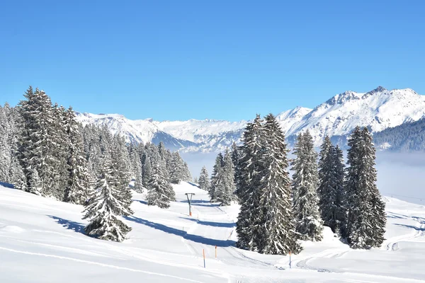 Braunwald，瑞士在冬天 — 图库照片