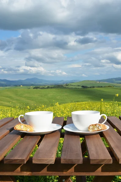 Café y cantuccini en Toscana —  Fotos de Stock