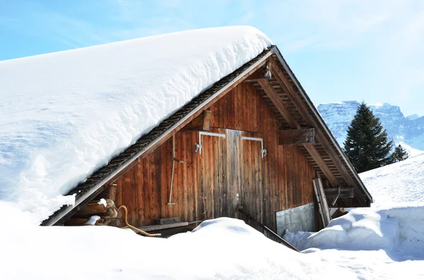 Взимку Браунвальд, Швейцарія — стокове фото