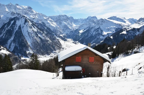 Braunwald, schweiz im winter — Stockfoto