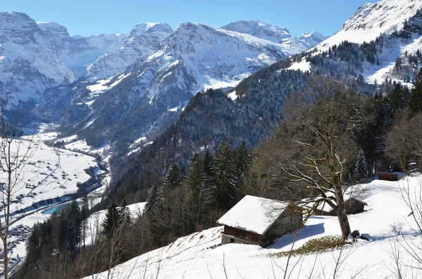 Braunwald, Suíça no inverno — Fotografia de Stock