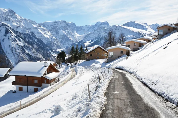 Braunwald, Suiza en invierno — Foto de Stock