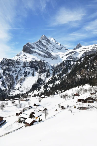 Braunwald, Schweiz i vinter — Stockfoto