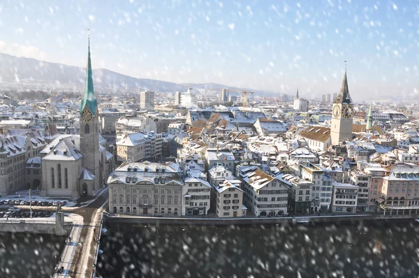 Vista de invierno de Zurich — Foto de Stock
