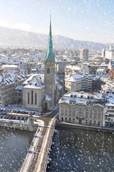 Blick auf Zürich im Winter — Stockfoto