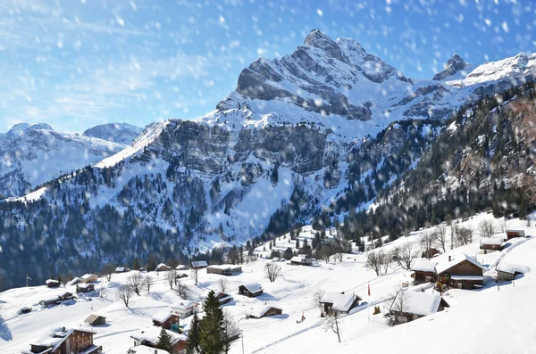 Braunwald, Zwitserland op winter — Stockfoto