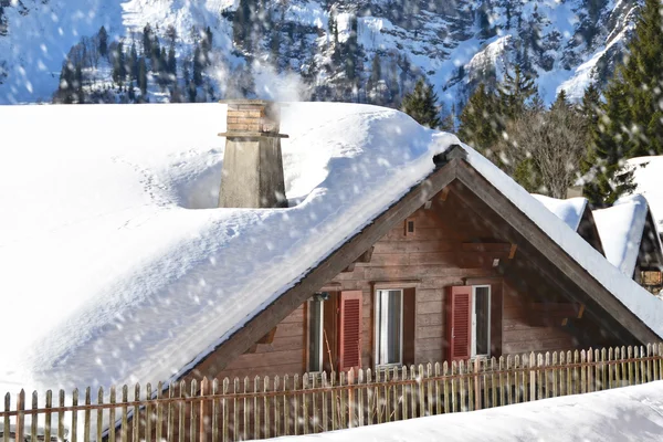 Braunwald, Švýcarsko v zimě — Stock fotografie