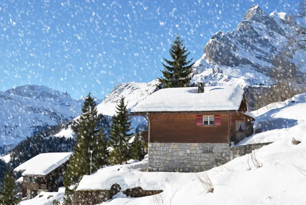 Braunwald, Schweiz i vinter — Stockfoto