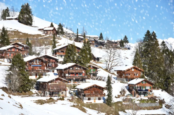 Braunwald, Zwitserland op winter — Stockfoto