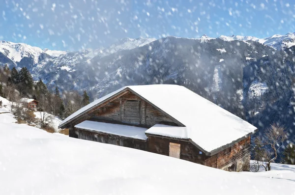 Braunwald, Suíça no inverno — Fotografia de Stock