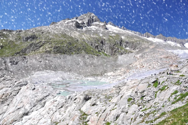 Smeltende gletsjer rhone, Zwitserland — Stockfoto