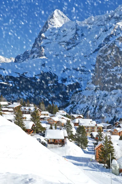 Muerren Schweizer Skigebiet — Stockfoto