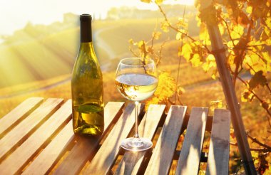 İle masada üzüm şarap