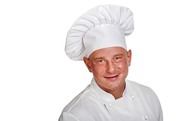 Chef hombre aislado sobre fondo blanco . — Foto de Stock