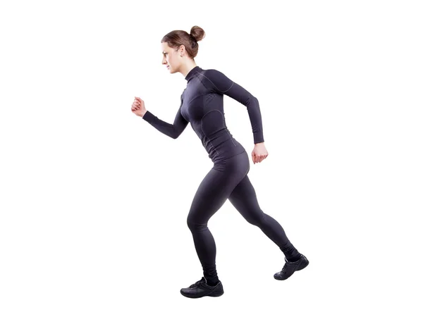 Une coureuse isolée. Running fit fitness sport modèle jogging s — Photo