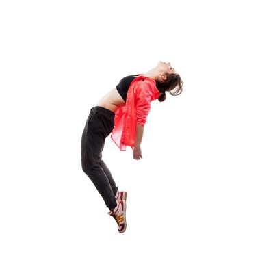 Stüdyo arka planında modern stil dansçısı