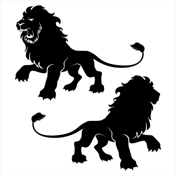Zwei Löwenfiguren-Symbole — Stockvektor