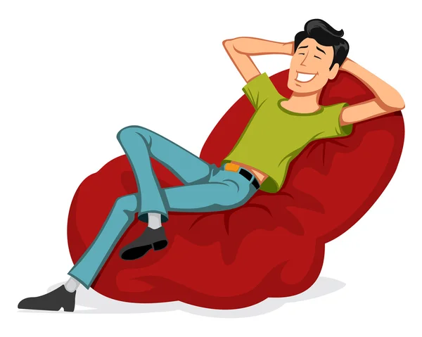 Homem feliz relaxar —  Vetores de Stock