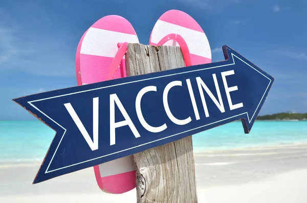 Señal Vaccine Playa Tropical —  Fotos de Stock