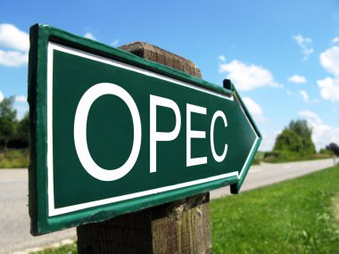 Opec signpost on road clipart