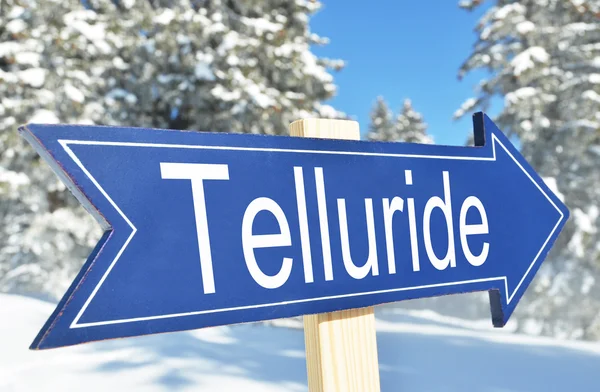 Telluride arrow over mountain — Stock Photo, Image