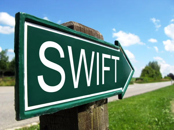 SWIFT signpost at road — Stock Photo, Image