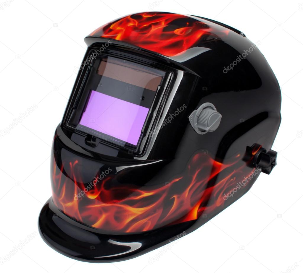 Welding helmet on a white background, isolated.