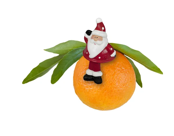 Santa Claus, a narancs-mandarin — Stock Fotó