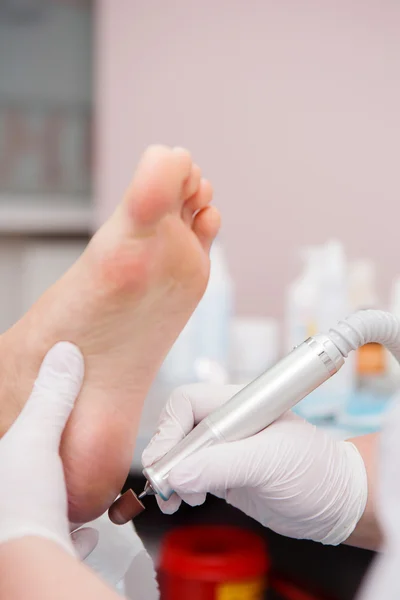 Zamknij proces pedicure — Zdjęcie stockowe