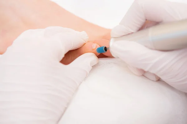 Close up pedicure process Stock Photo